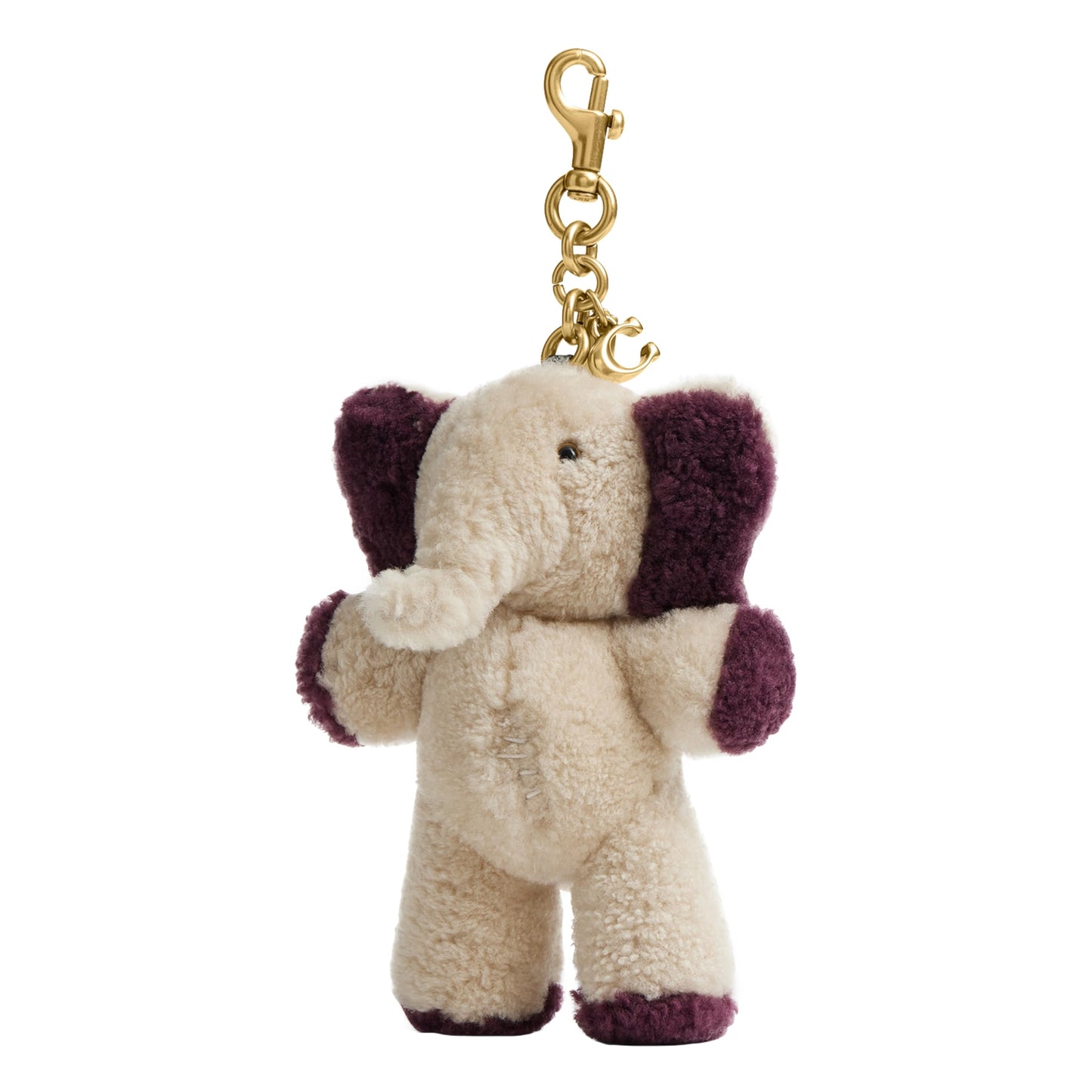 Shearling Bag Charm Plush Keychain Accessory