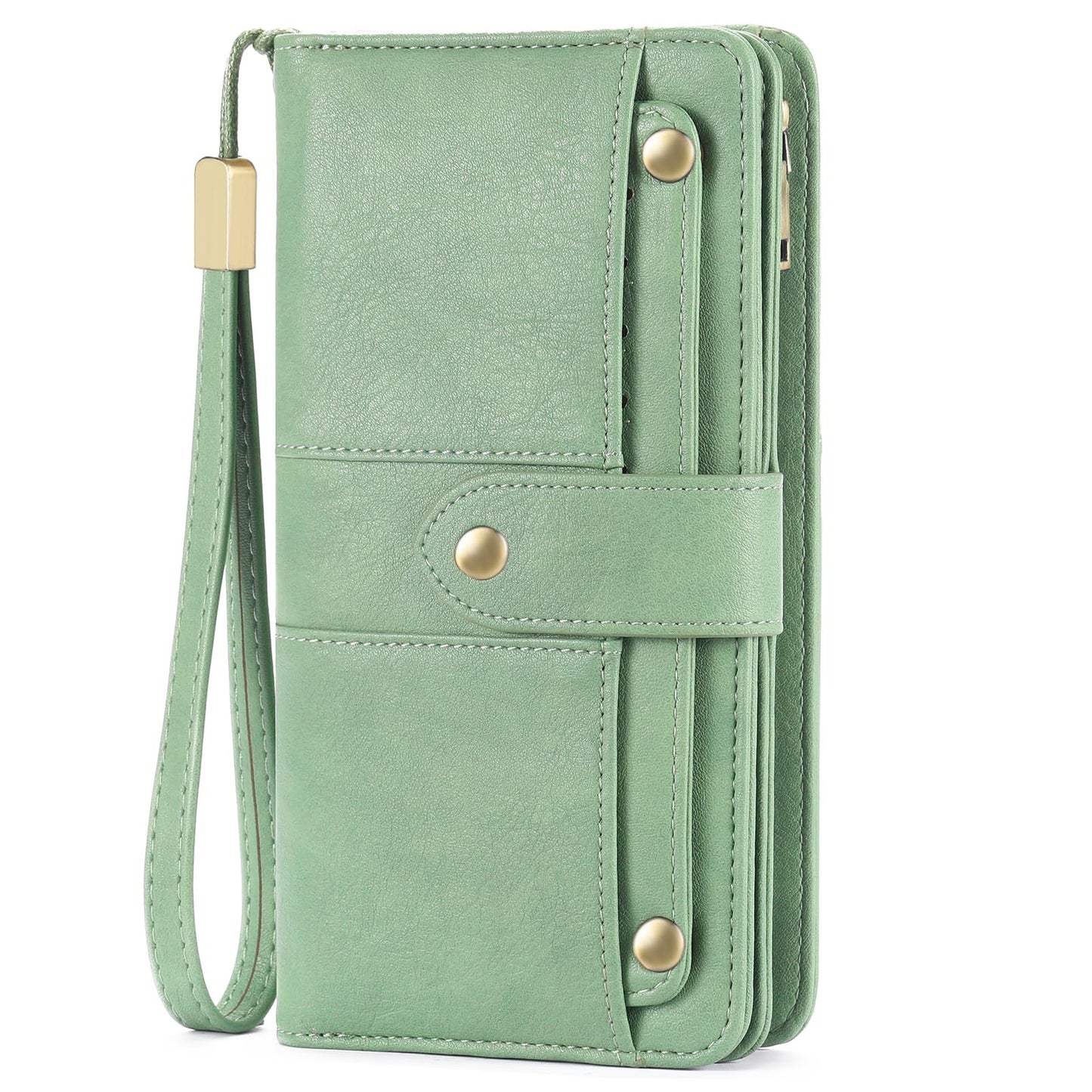 RFID Leather Bifold Wallet Zipper Coin Purse Organizer