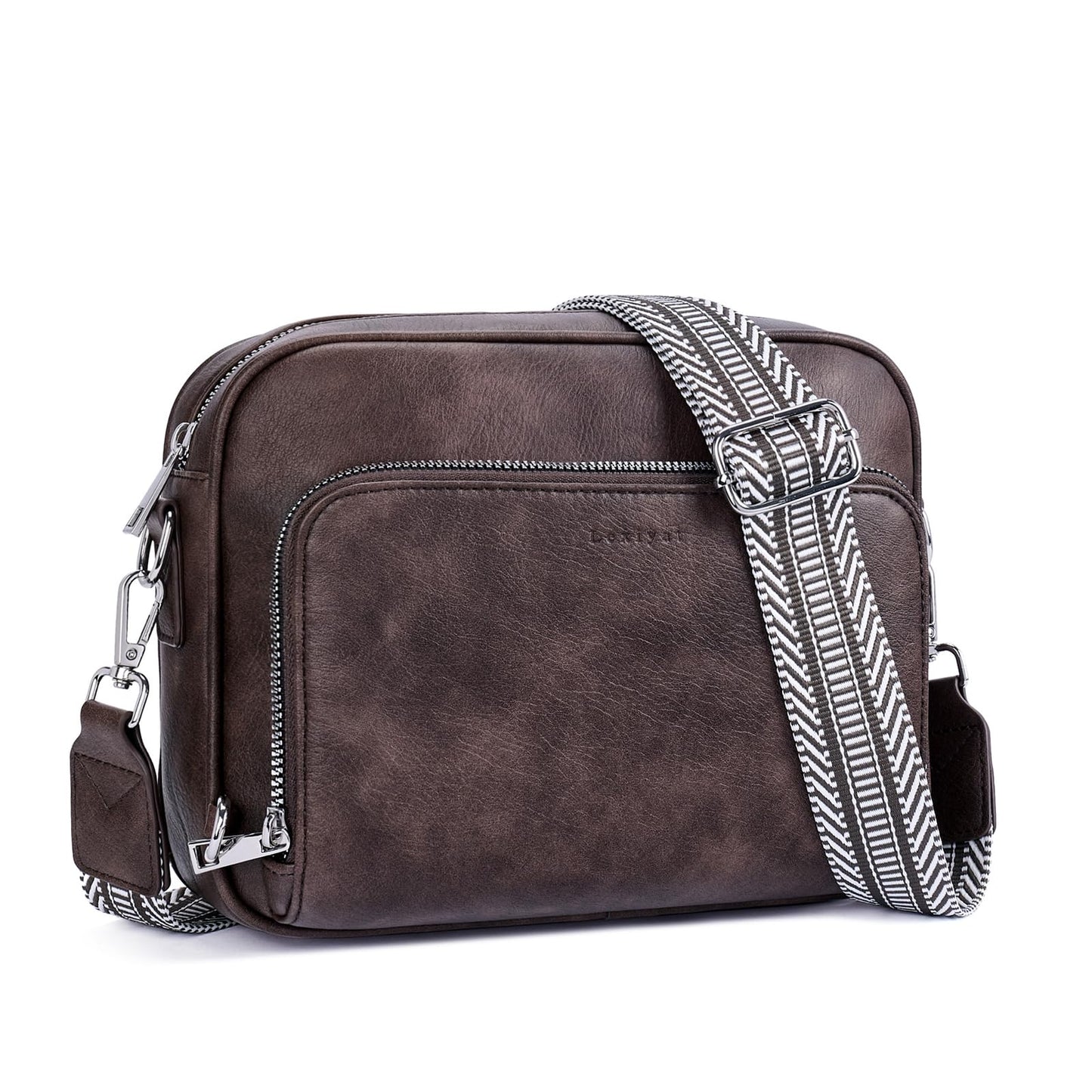 Women Vegan Leather Crossbody Anti-Theft Bag Built Wallet