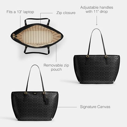 Signature Canvas Taxi Tote Bag Classic Carry Bag