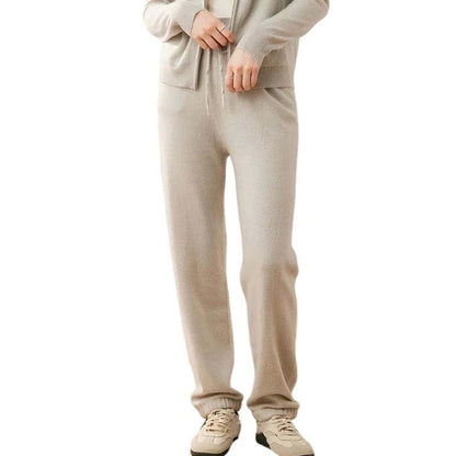Women Cashmere Knit Jogger Pants High Elastic Casual Trousers