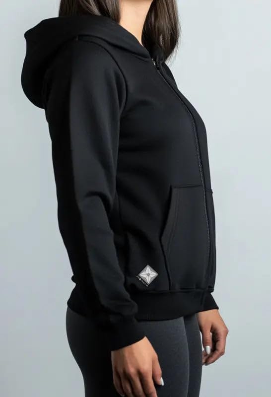 Women EMF Protection Zip Hoodie Silver Fiber Shield Sweatshirt