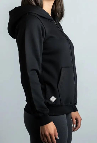Women EMF Protection Zip Hoodie Silver Fiber Shield Sweatshirt