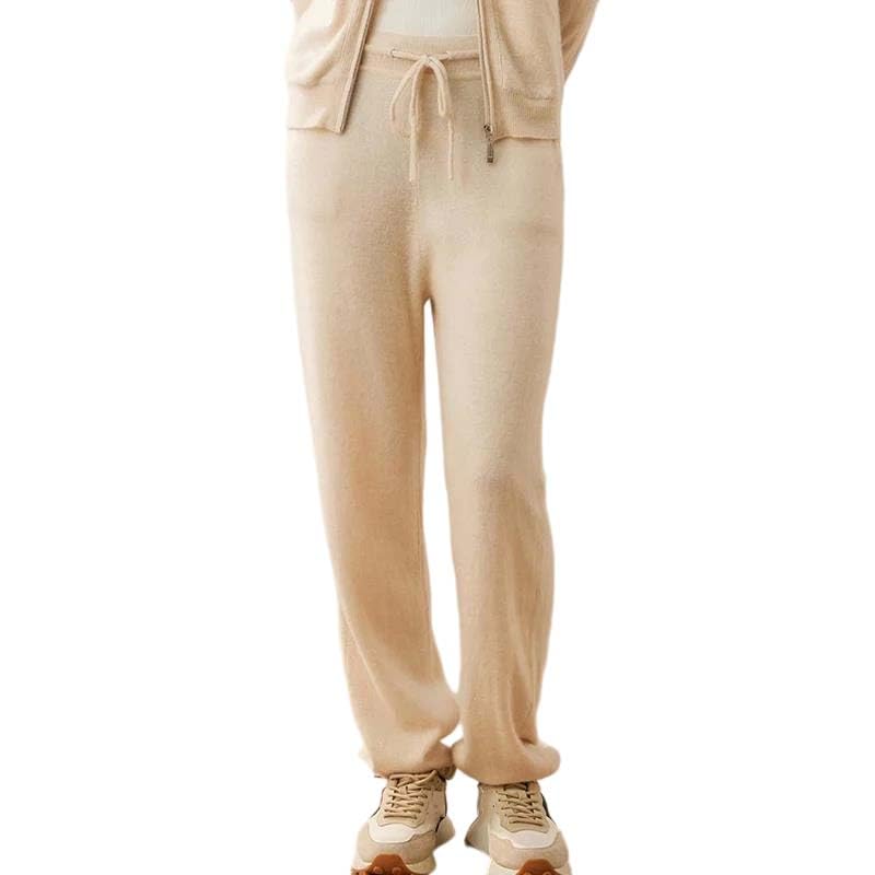 Women Cashmere Knit Jogger Pants High Elastic Casual Trousers