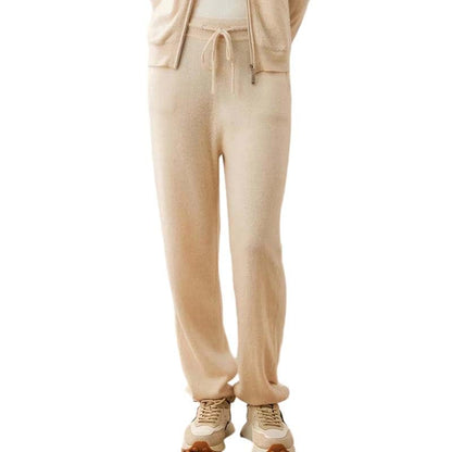Women Cashmere Knit Jogger Pants High Elastic Casual Trousers