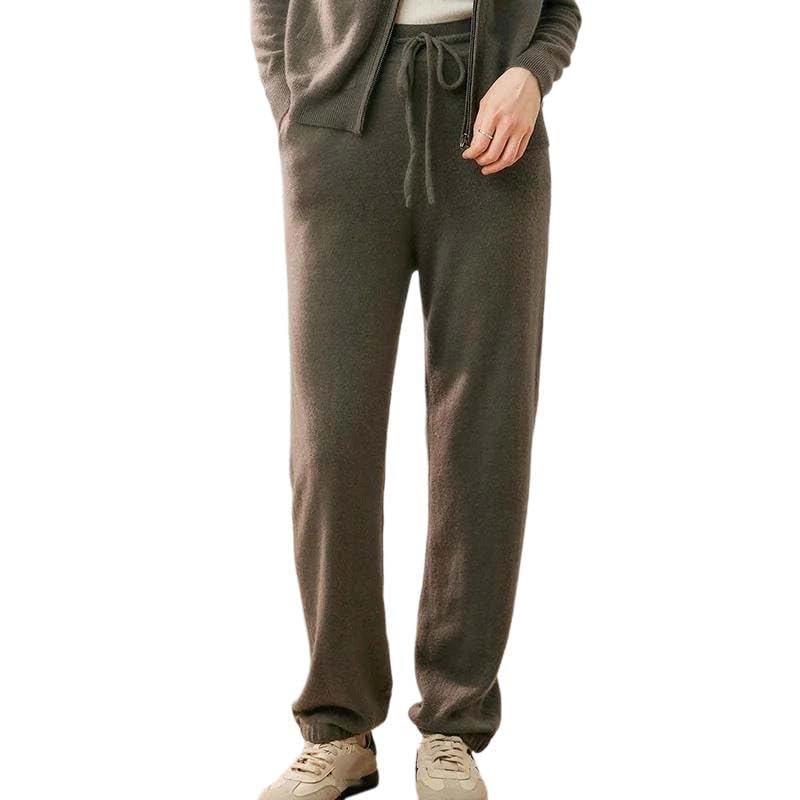 Women Cashmere Knit Jogger Pants High Elastic Casual Trousers