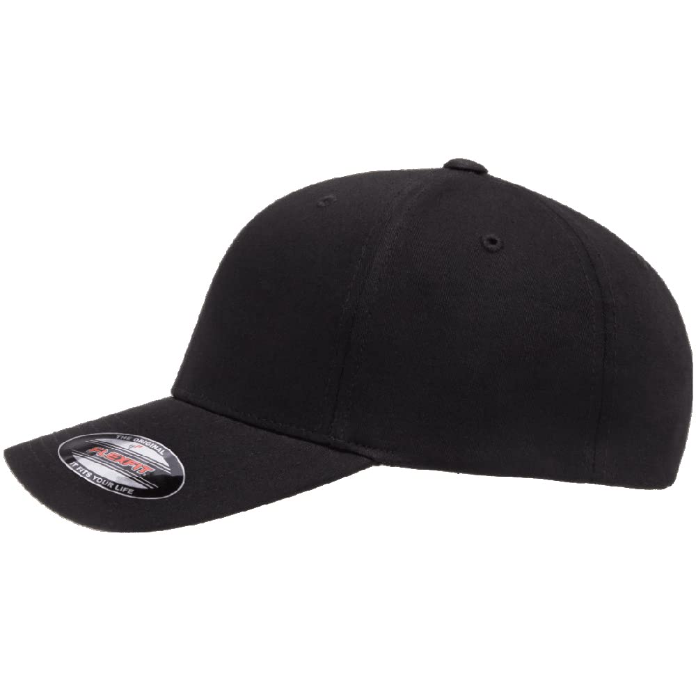Cotton Twill Structured 6 Panel Fitted Baseball Cap Standard Fit