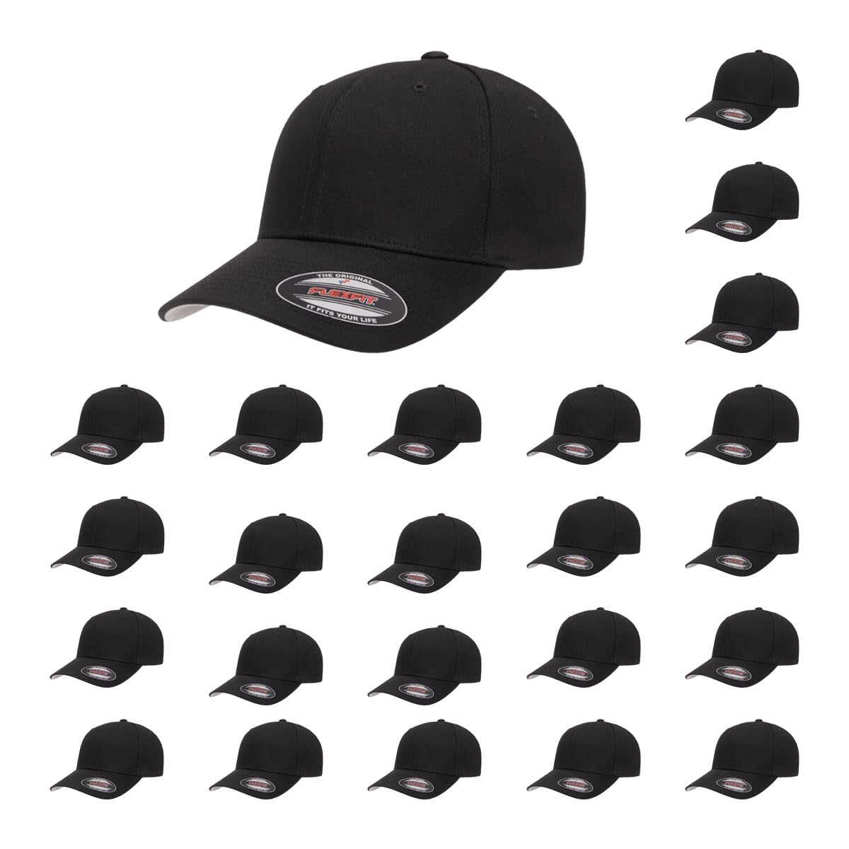 Cotton Twill Structured 6 Panel Fitted Baseball Cap Standard Fit