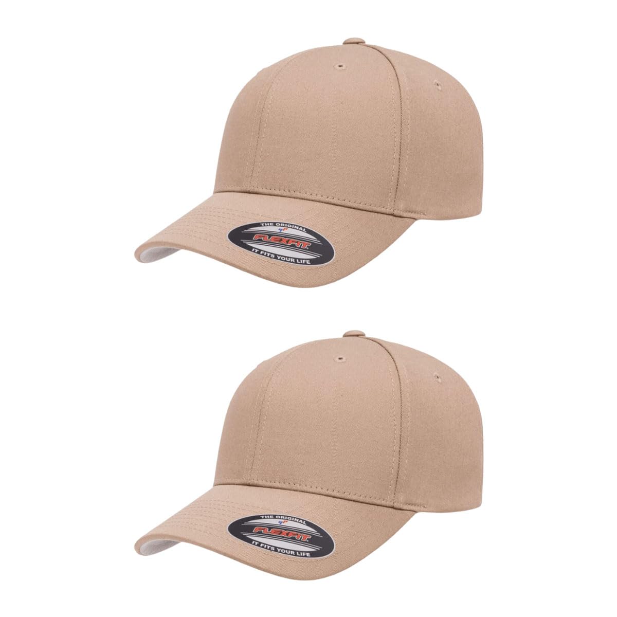 Cotton Twill Structured 6 Panel Fitted Baseball Cap Standard Fit