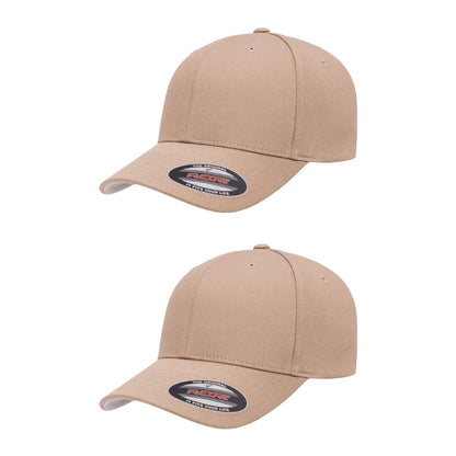 Cotton Twill Structured 6 Panel Fitted Baseball Cap Standard Fit