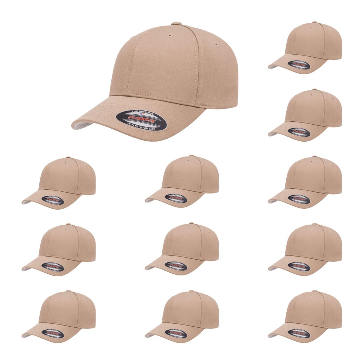 Cotton Twill Structured 6 Panel Fitted Baseball Cap Standard Fit