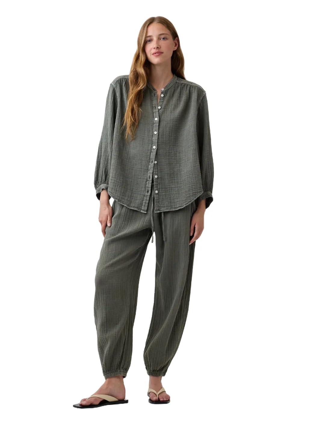Women Gauze Jogger Pants Lightweight Casual Sweatpants