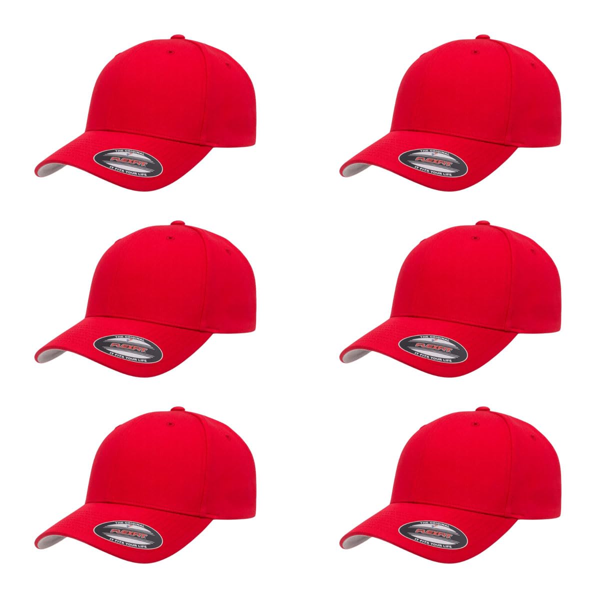 Cotton Twill Structured 6 Panel Fitted Baseball Cap Standard Fit