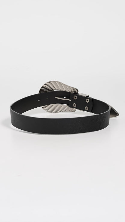 Wide Buckle Leather Belt Women Western Style Accessory