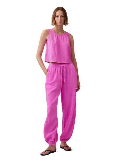 Women Gauze Jogger Pants Lightweight Casual Sweatpants