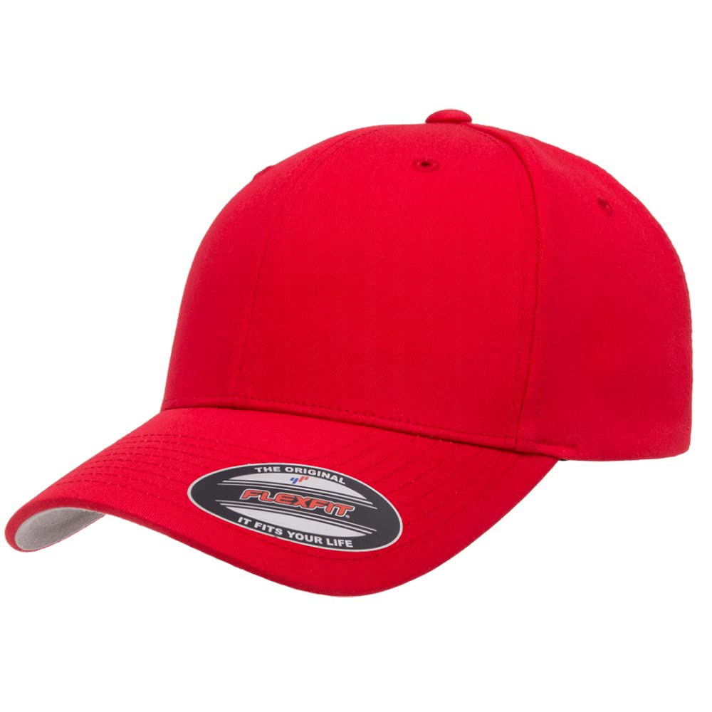 Cotton Twill Structured 6 Panel Fitted Baseball Cap Standard Fit