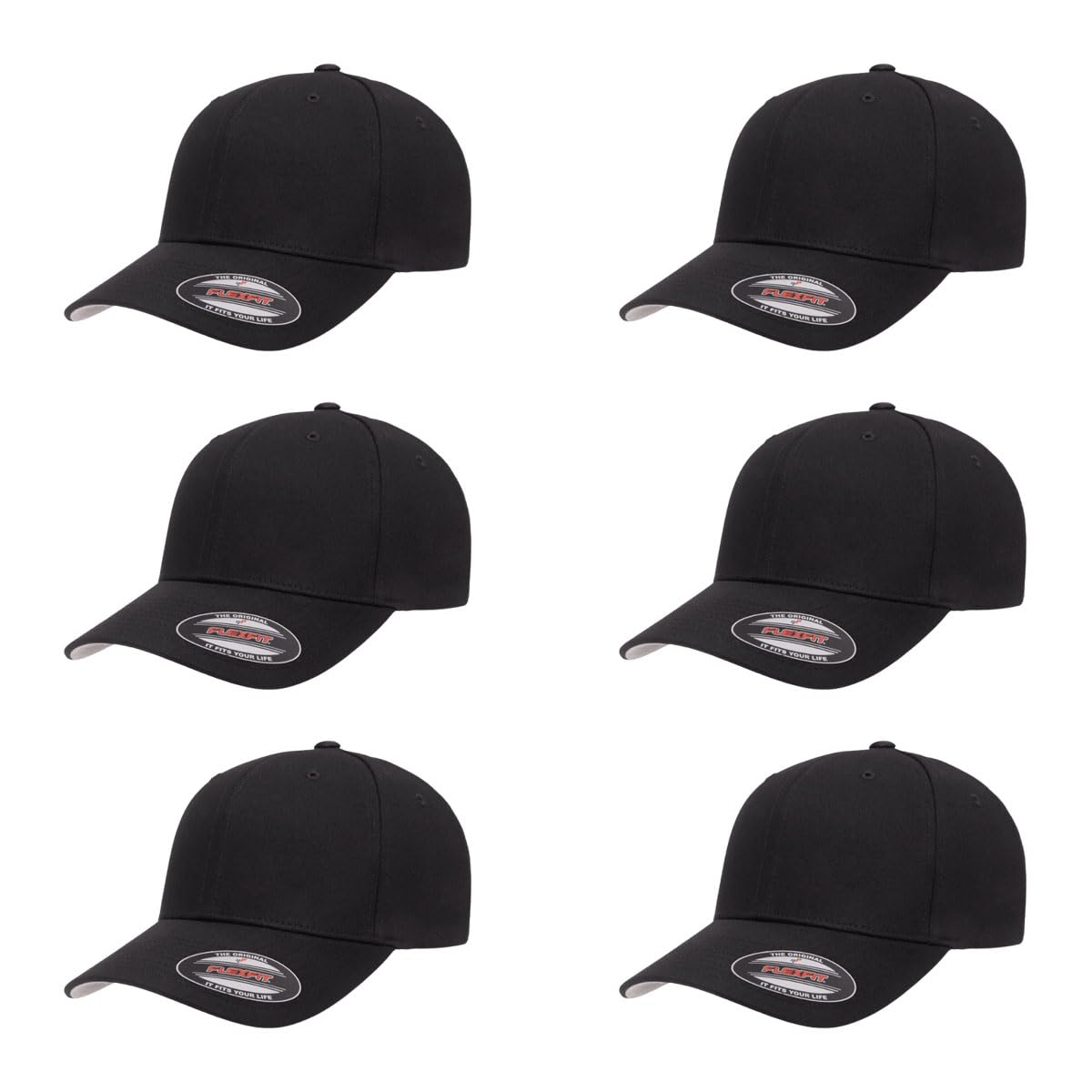 Cotton Twill Structured 6 Panel Fitted Baseball Cap Standard Fit