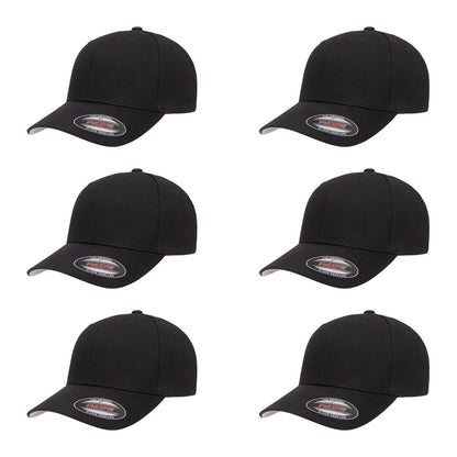 Cotton Twill Structured 6 Panel Fitted Baseball Cap Standard Fit