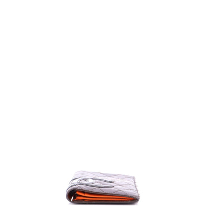 Quilted Leather Bifold Wallet Long Zip Accessory