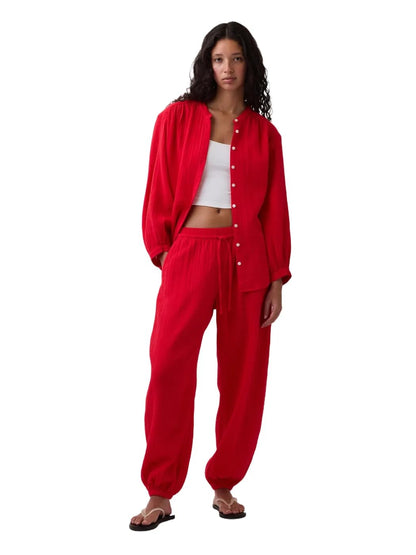 Women Gauze Jogger Pants Lightweight Casual Sweatpants