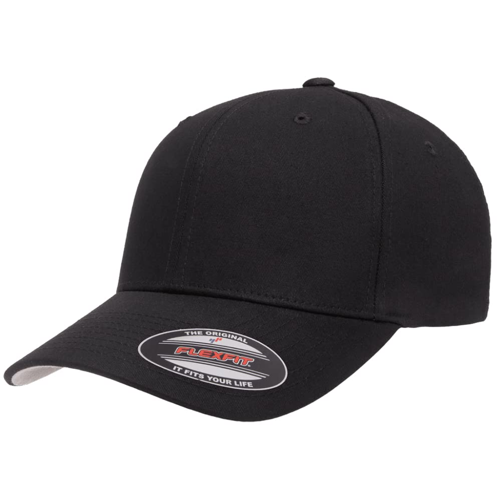 Cotton Twill Structured 6 Panel Fitted Baseball Cap Standard Fit