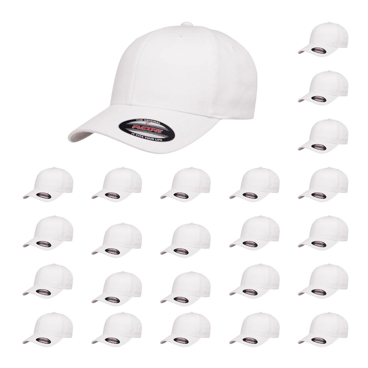 Cotton Twill Structured 6 Panel Fitted Baseball Cap Standard Fit