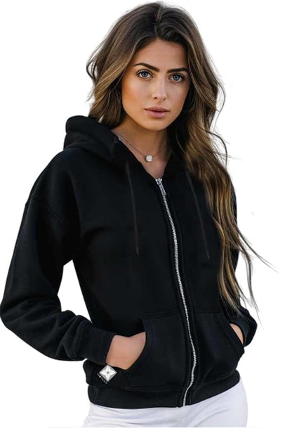 Women EMF Protection Zip Hoodie Silver Fiber Shield Sweatshirt