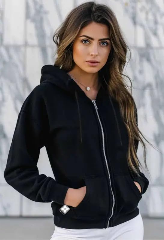 Women EMF Protection Zip Hoodie Silver Fiber Shield Sweatshirt