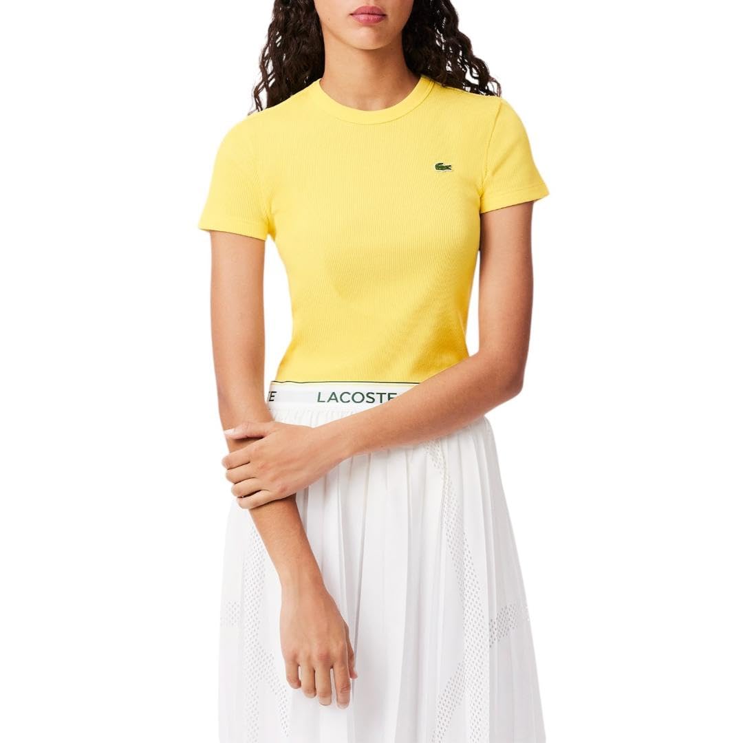 Women's Slim Fit Ribbed Cotton T-Shirt