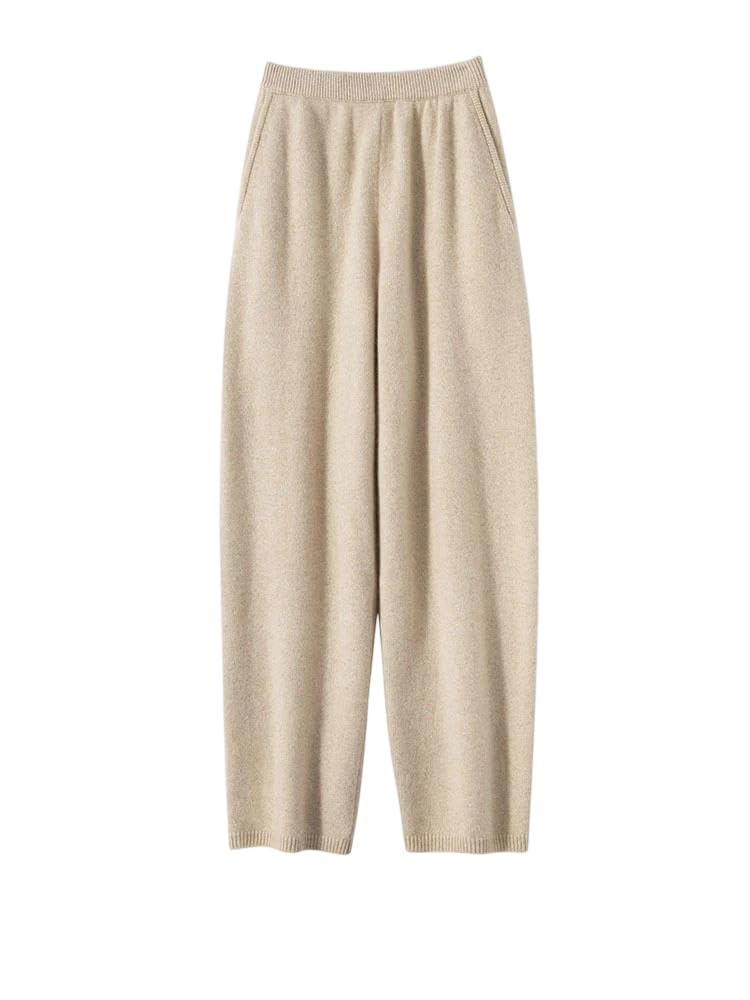 Women Cashmere Harem Jogger Pants Elastic Waist Winter Trousers
