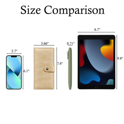 Slim RFID Leather Bifold Wallet Long Card Holder Clutch