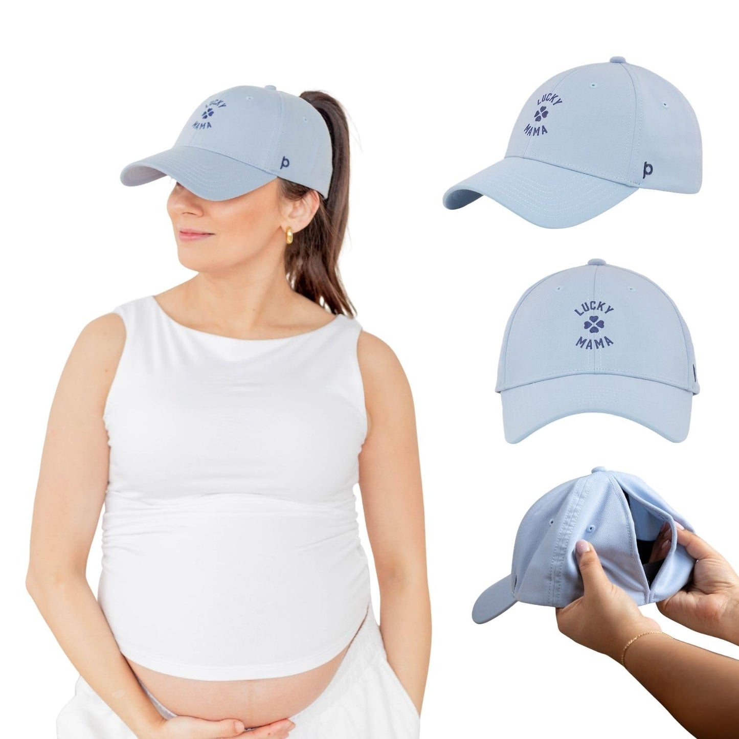 Women Baseball Cap Ponytail Magnetic Closure Adjustable Fit