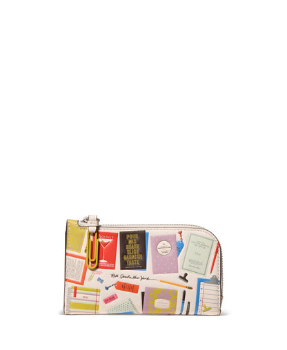 Embossed Leather Slim Bifold Wallet Small Compact