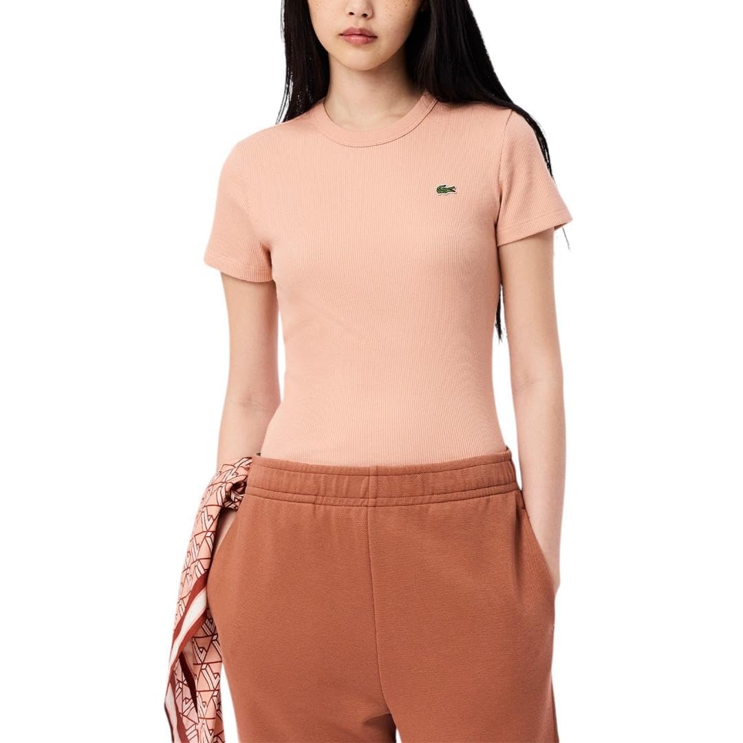 Women's Slim Fit Ribbed Cotton T-Shirt