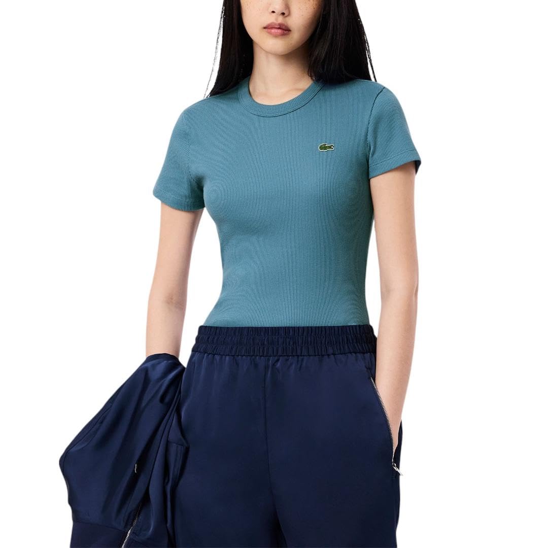 Women's Slim Fit Ribbed Cotton T-Shirt