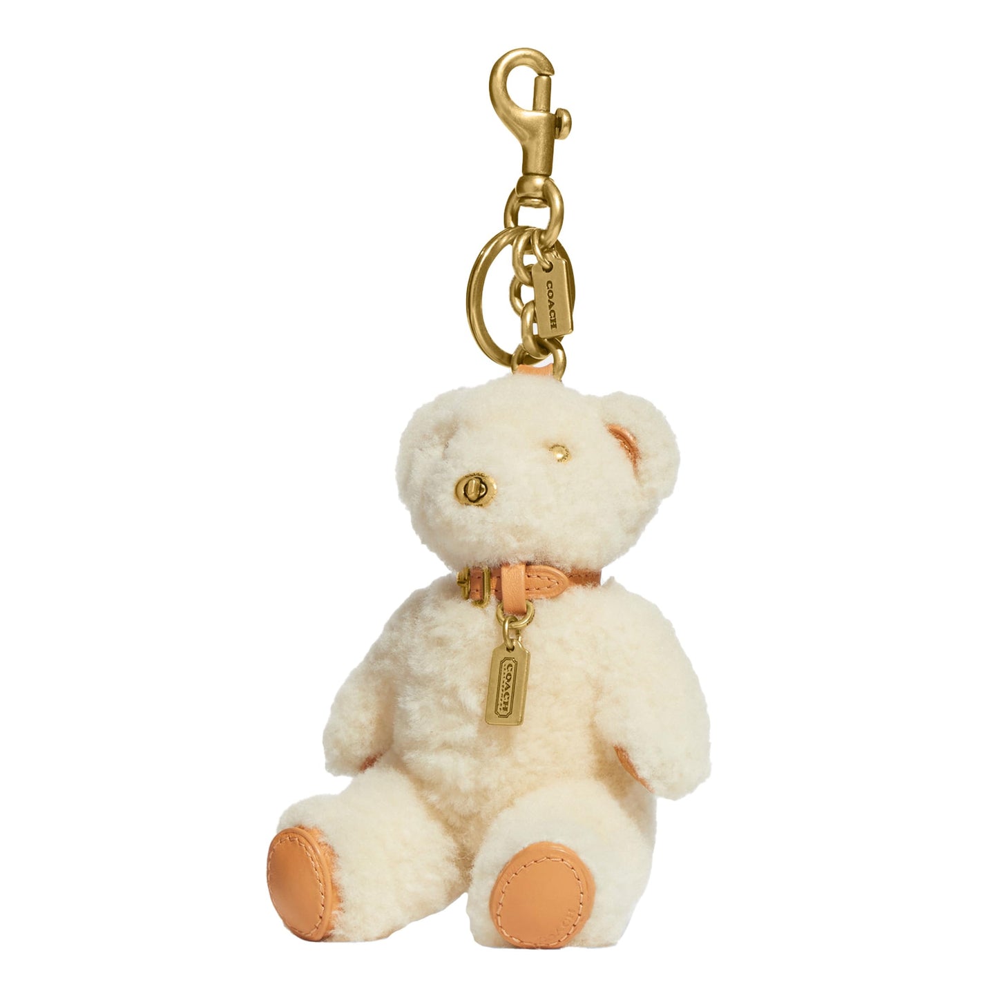 Shearling Bag Charm Plush Keychain Accessory