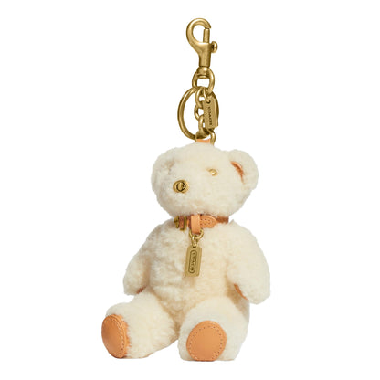 Shearling Bag Charm Plush Keychain Accessory