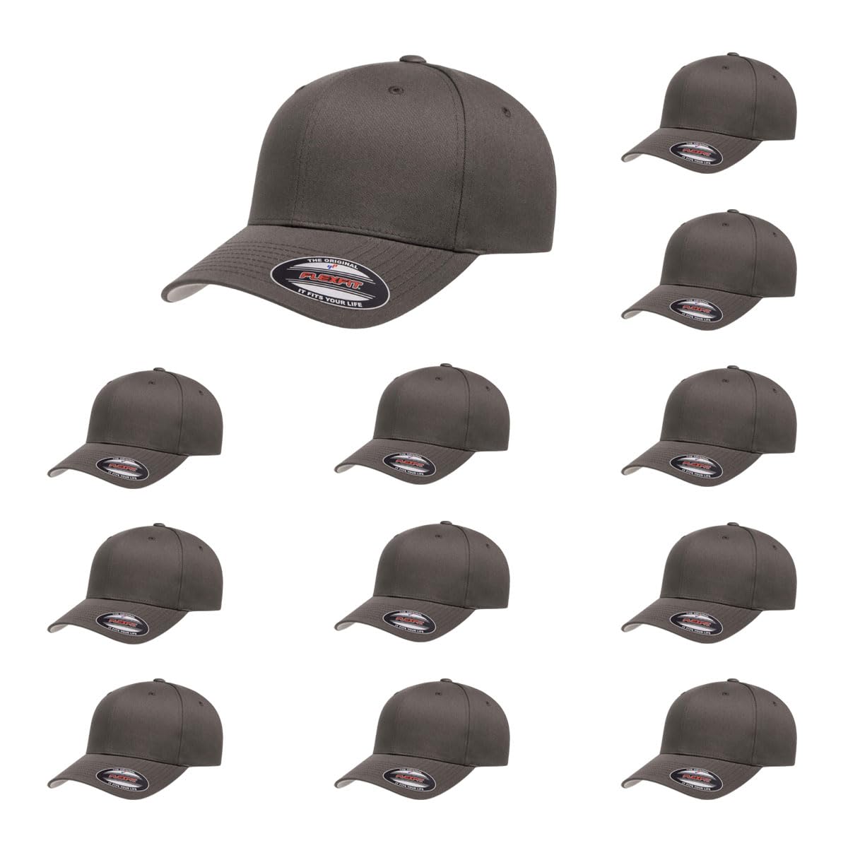 Cotton Twill Structured 6 Panel Fitted Baseball Cap Standard Fit