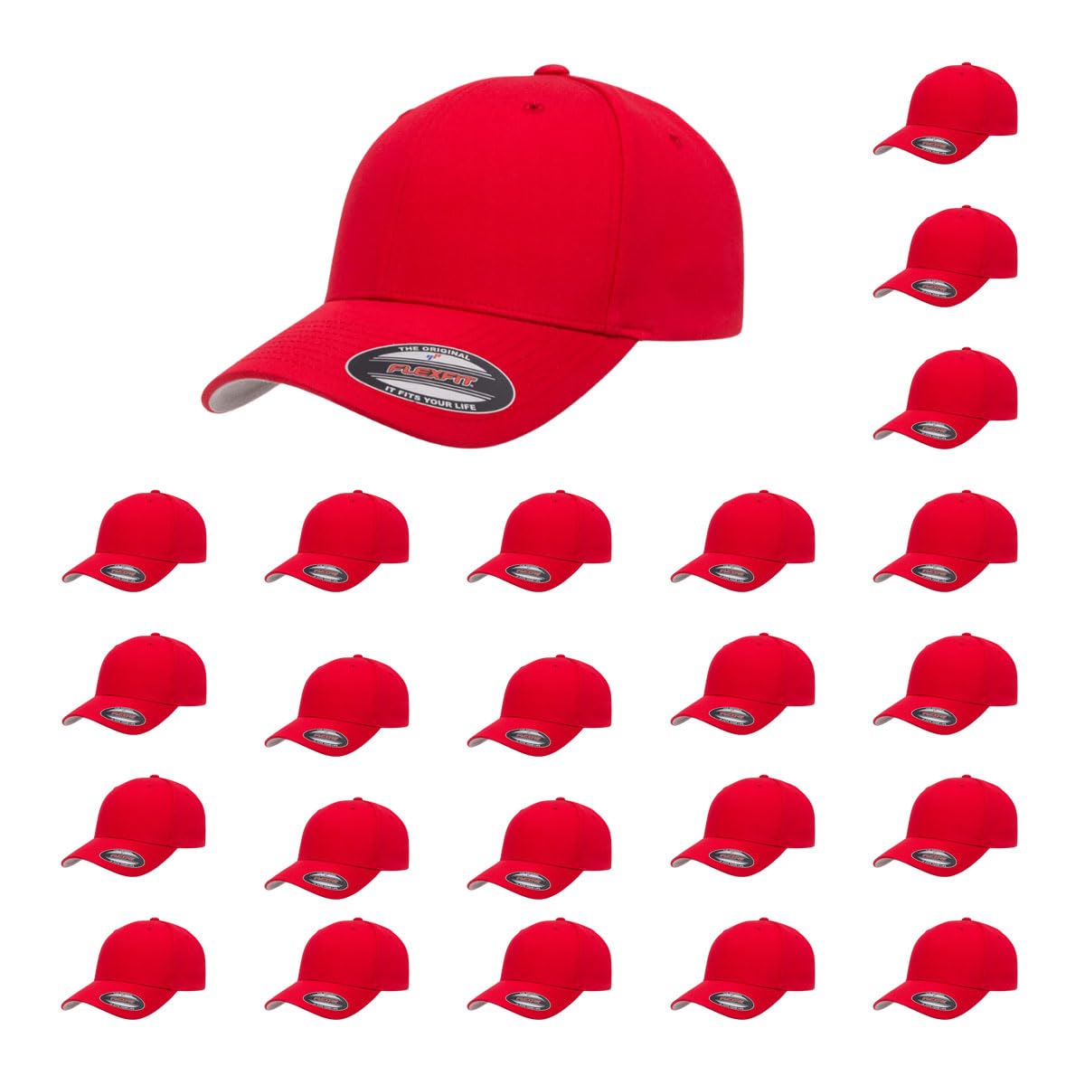 Cotton Twill Structured 6 Panel Fitted Baseball Cap Standard Fit