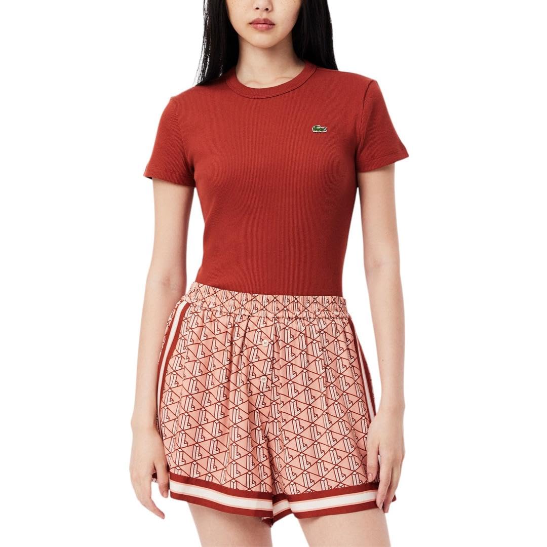 Women's Slim Fit Ribbed Cotton T-Shirt