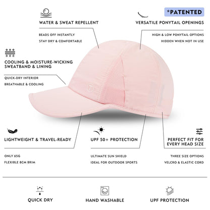 Cooling UV50 High Ponytail Baseball Cap Women Quick Dry Sport Hat