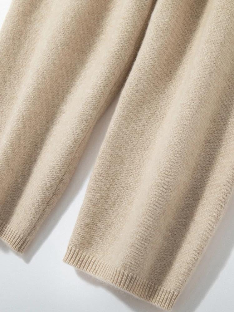 Women Cashmere Harem Jogger Pants Elastic Waist Winter Trousers