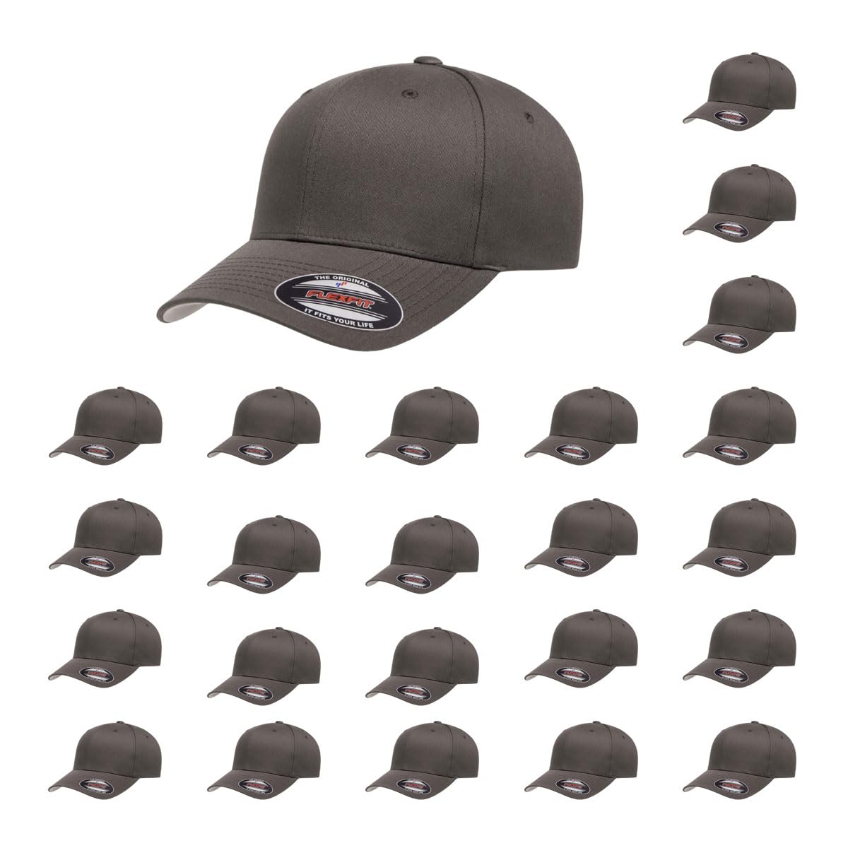 Cotton Twill Structured 6 Panel Fitted Baseball Cap Standard Fit