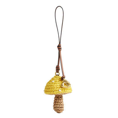 Woven Natural Straw Bag Charm Keychain Accessory