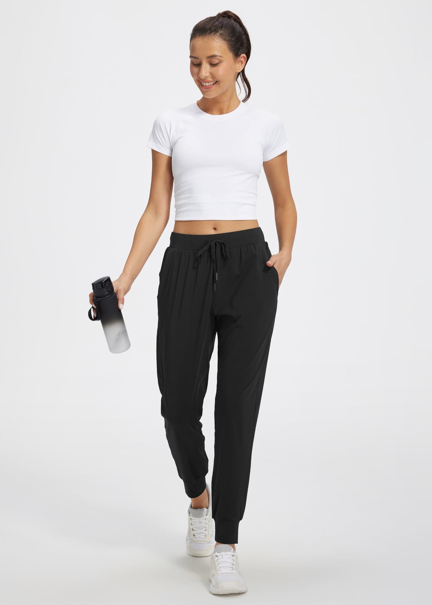 Women Athletic Jogger Pants Running Sweatpants Pockets Tapered Fit