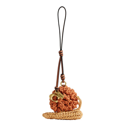 Woven Natural Straw Bag Charm Keychain Accessory