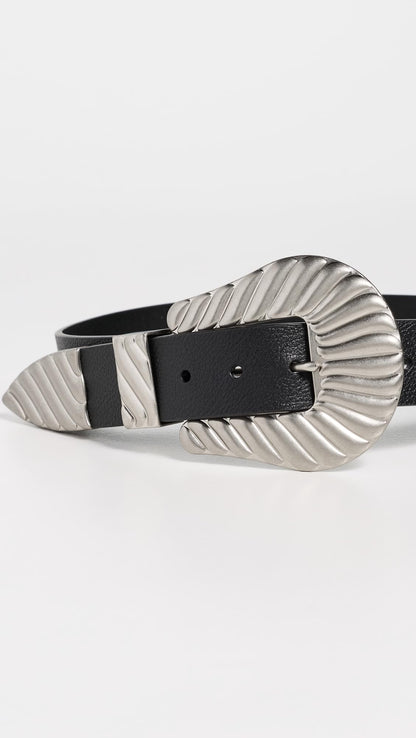 Wide Buckle Leather Belt Women Western Style Accessory