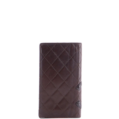 Quilted Leather Bifold Wallet Long Zip Accessory