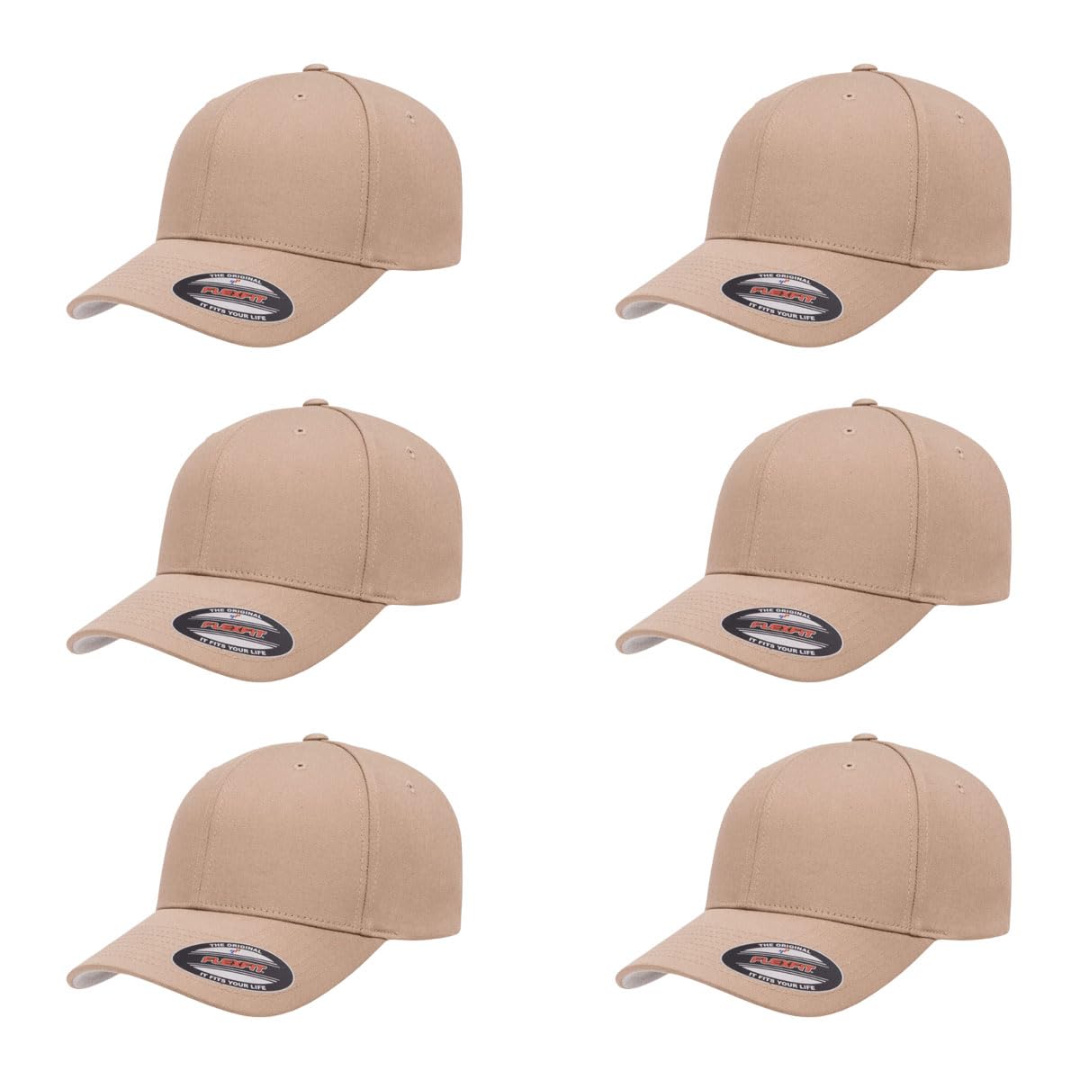 Cotton Twill Structured 6 Panel Fitted Baseball Cap Standard Fit