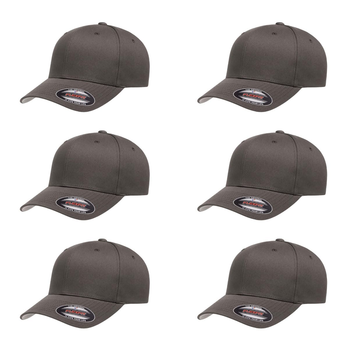 Cotton Twill Structured 6 Panel Fitted Baseball Cap Standard Fit